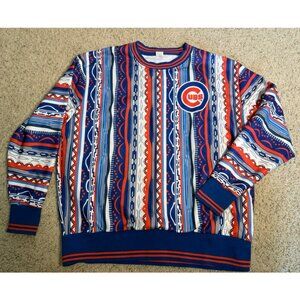 Chicago Cubs Men’s Crewneck Sweatshirt – Multicolor Geometric Stripes – Size XL